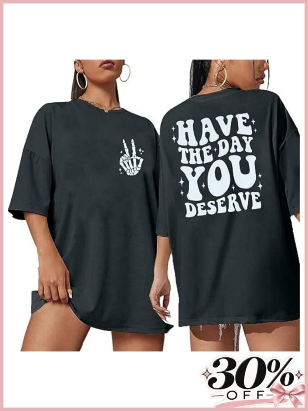 Oversized Graphic Tee for Women Funny Skeleton Shirt Motivational Casual Top